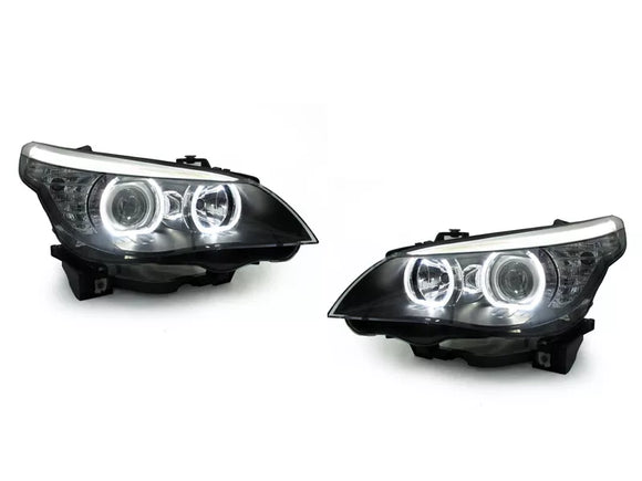 DEPO V3 LED U-Ring White Angel Halo Headlight for 2004-2010 BMW E60/E61 5 Series M5