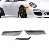 LED Side Marker Lights Turn Signal Lamp Smoked Clear for Porsche 911 987 997 Boxster Cayman