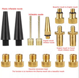 Brass Bicycle Valve Adapter Set Car Tire Valve Adapters DV AV SV Tire Inflator Kit