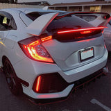 Carbon Fiber LED Car Tail Brake Light Strip Rear Spoiler Lip Trim Universal 4Ft Rainbow Color