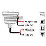 New 2x 3.5" RGB Multi-Color Angel Eye Halo Ring LED Fog Light Projector DRL Lamp