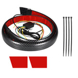 Carbon Fiber LED Car Tail Brake Light Strip Rear Spoiler Lip Trim Universal 4Ft Rainbow Color