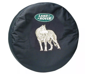 Spare Tire Soft Wheel Cover, Wolf & Land Rover Logo, 32-Inch Diameter