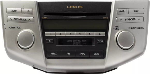 2007-09 Lexus RX350 AM FM SAT Radio 6-Disc CD MP3 Cassette 861200E070 Opt AP6867