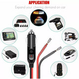 12V ~ 24V Fused Male Car Cigarette Lighter Socket Plug Connector Cable