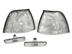 Set Clear Corner Signal + Side Marker Lights for 1992-1999 BMW E36 3-Series M3 4D Sedan