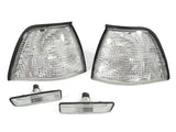 Set Clear Corner Signal + Side Marker Lights for 1992-1999 BMW E36 3-Series M3 4D Sedan