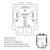 6Pack 12V 30A Fuse Relay Switch Harness Set SPST 5Pin 14 AWG Hot Wires US