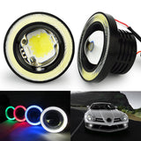 New 2x 3.5" RGB Multi-Color Angel Eye Halo Ring LED Fog Light Projector DRL Lamp