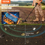 VEVOR LCD Display Metal Detector Gold Digger Hunter 10" IP68 Waterproof