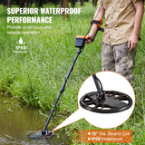 VEVOR LCD Display Metal Detector Gold Digger Hunter 10" IP68 Waterproof