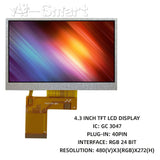 4.3'' inch 480xRGBx272 GC3047 Driver 350 Bright TFT LCD Display Module 40PIN RGB