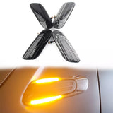 LED Dynamic Side Marker Light Turn Signal Lamp Clear/Black for Mini Cooper F55 F56 2014-2017