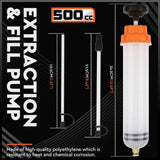 500cc Fluid Extractor Filling Syringe Transfer Liquid Pump Oil Extraction Auto