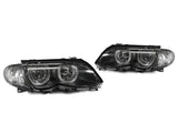 DEPO Angel Halo Headlight + Clear Corner Light For 2002-2006 BMW E46 3-Series 4D/5D