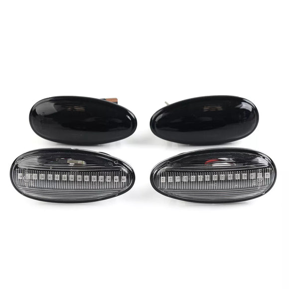 Sequential LED Side Marker Lights Turn Signal Lamp Clear/Black for Mitsubishi I-Miev 2010-21