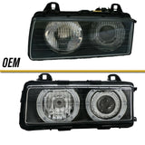 DEPO Halogen Angel Eye P36 Projector Glass Headlights for 1992-1999 BMW E36 3 Series 318 325 328 M3