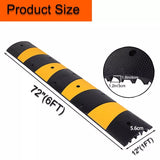 2pcs 6 Ft 2 Channel Speed Bump Hump, 72" Long Modular Speed Bump 22000 LBS Load