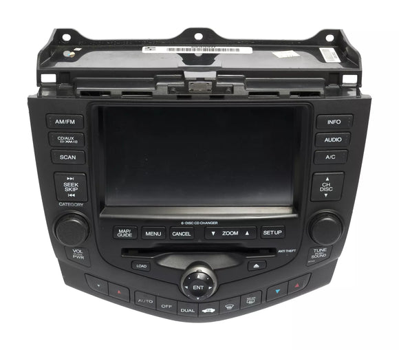 2004-2005 Honda Accord AMFM Radio 6 Disc CD Player Navi 39051-SDA-L420 Face 2CK3