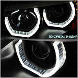 Projector Headlights Black [3D U-Halo DRL+LED Signal] For 09-12 BMW E90 3-Series M3 4D Sedan