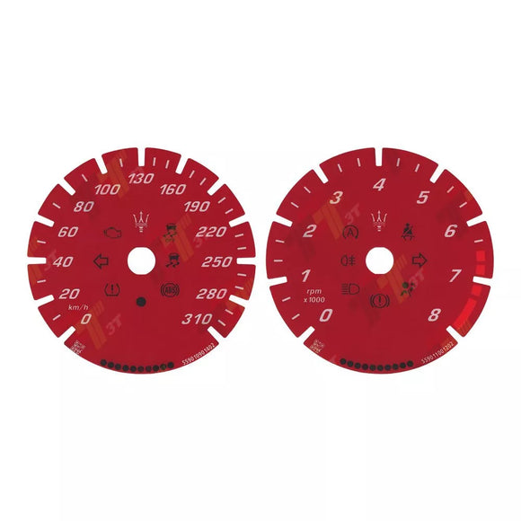 Gauge Face in Color Red for Maserati Quattroporte Ghibli Levante Instrument Cluster 2013-2020