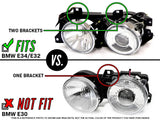 DEPO Euro Ellipsoid Projector Glass Headlights + Brackets for 1989-1996 E32 7-Series E34 5-Series