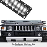 Stainless Steel Bumper Black Mesh Rivet Studs Grille for 2003-2007 Hummer H2