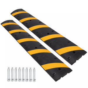 2pcs 6 Ft 2 Channel Speed Bump Hump, 72" Long Modular Speed Bump 22000 LBS Load