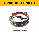 Carbon Fiber LED Car Tail Brake Light Strip Rear Spoiler Lip Trim Universal 4Ft Rainbow Color