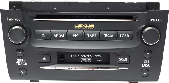 2008-09 Lexus GS350 AM FM Radio CD Cassette Face P6868 Part ID 86120-30F90