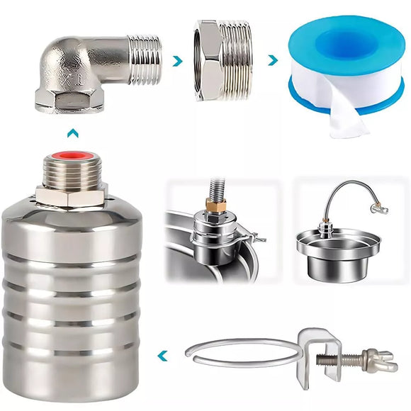 Stainless Steel Fully Automatic Water Level Control Float Valve for Tank Fountain Pool Trough