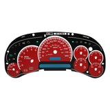 Red Gauge Face Overlay LED Version Trans Temp for GMC Silverado Sierra Buick Regency