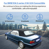 Convertible Soft Top for 1994-1999 BMW 3-Series E36  + Plastic Window Black