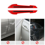 2x Red Reflective Carbon Fiber Car Side Mirror Warning Molding Trim Door Safety