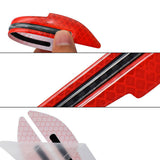 2x Red Reflective Carbon Fiber Car Side Mirror Warning Molding Trim Door Safety