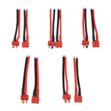 5 Pairs T Plug Connector Female and Male Deans with 14AWG Silicon Wire for RC