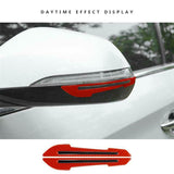 2x Red Reflective Carbon Fiber Car Side Mirror Warning Molding Trim Door Safety