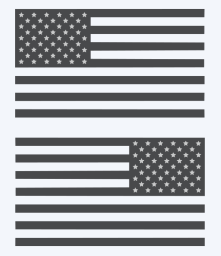 American Flag Sticker Decal (MIRRORED) Set - Premium Vinyl Die Cut Graphic